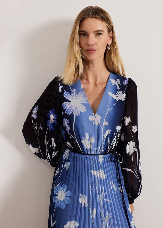 Blue Phase Eight Annie Floral Dress | 5679MBQWN