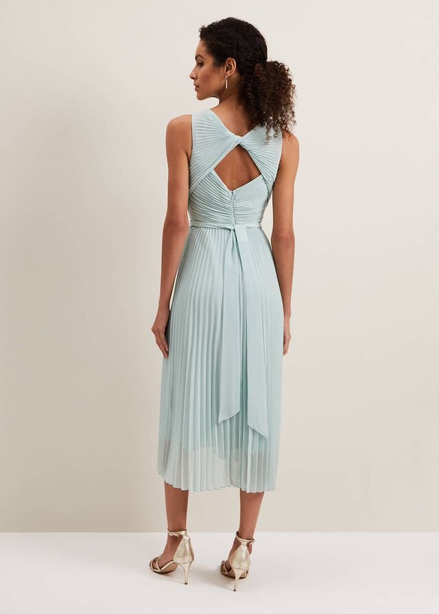 Blue Phase Eight Cressida Pleated Dress | 8951AYSEH