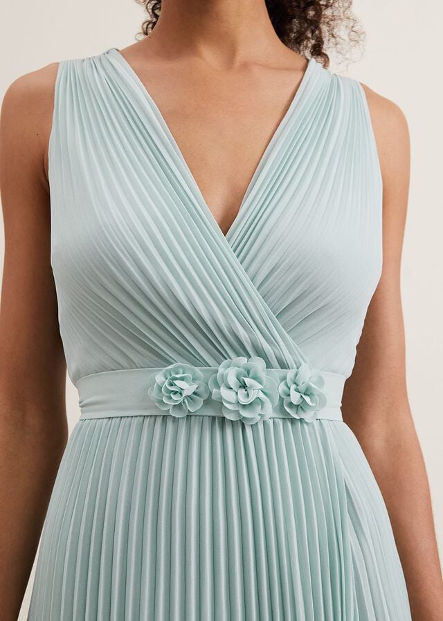 Blue Phase Eight Cressida Pleated Dress | 8951AYSEH