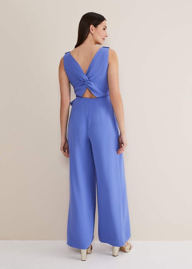 Blue Phase Eight Elaina Blue Wide Leg Jumpsuit | 0183OARTY