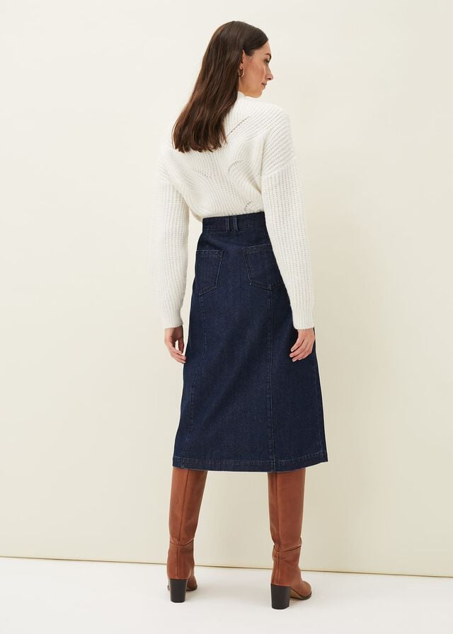 Blue Phase Eight Jessa Denim Pencil Skirts | 1765LEPOZ