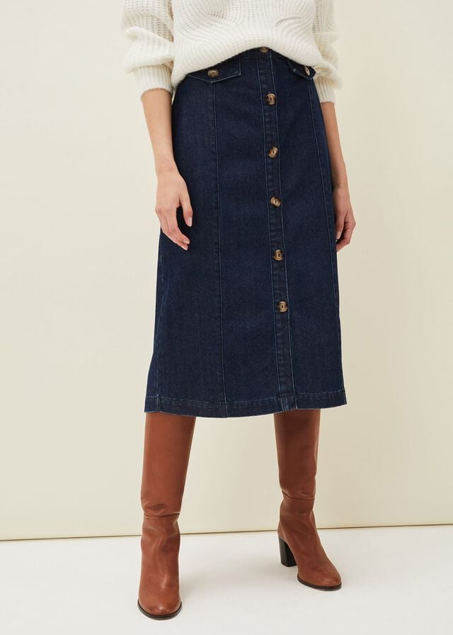 Blue Phase Eight Jessa Denim Pencil Skirts | 1765LEPOZ