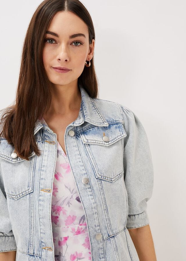 Blue Phase Eight Karys Fashion Puff Sleeve Jackets | 3264HNMBJ