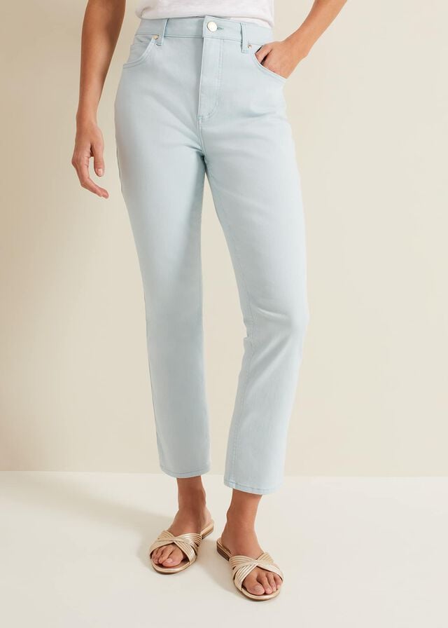 Blue Phase Eight Lindsey Cropped Straight Leg Jeans | 9051MBUZF