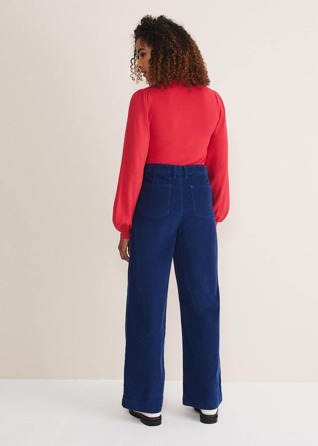 Blue Phase Eight Magsie Corduroy Wide Leg Trousers | 7938VBHAI