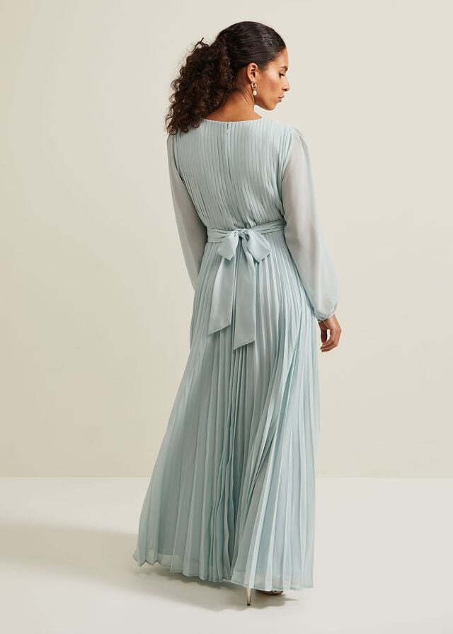 Blue Phase Eight Petite Alecia Pleated Dress | 4856TCBKG