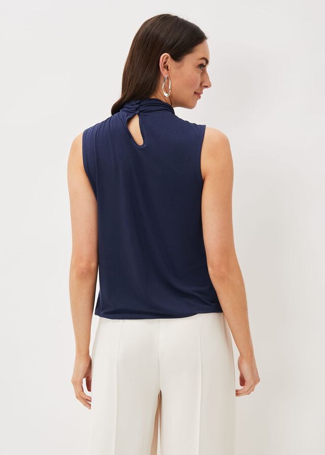 Blue Phase Eight Reign Twist Neck Shirts | 3960ILDNY