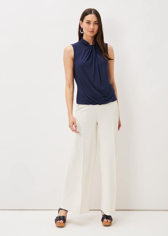 Blue Phase Eight Reign Twist Neck Shirts | 3960ILDNY