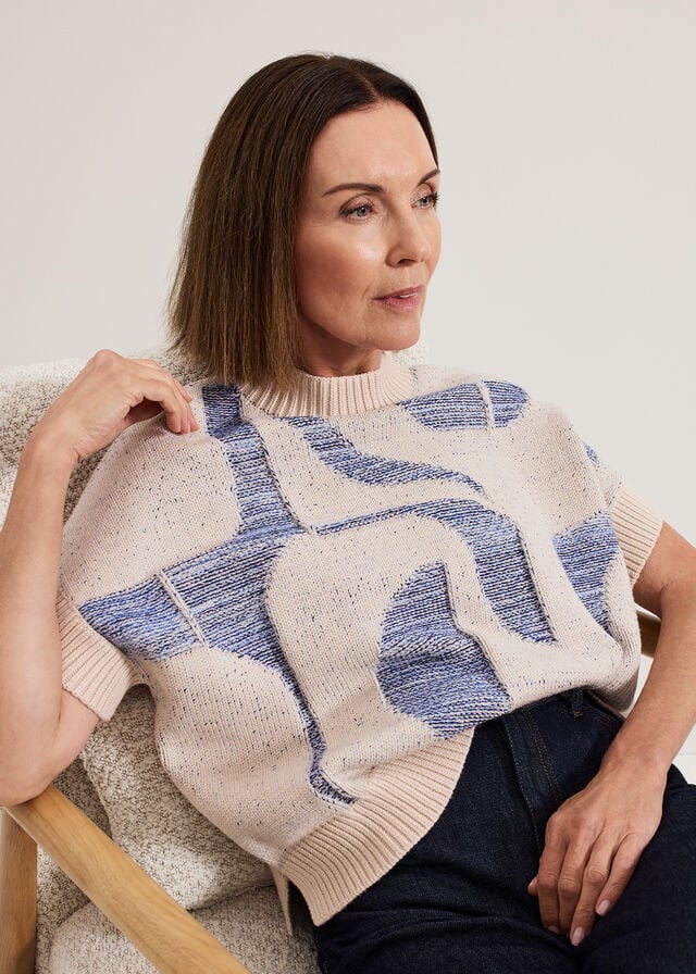 Blue Phase Eight Sara Geo Tabard Knitwear | 0395RTELX