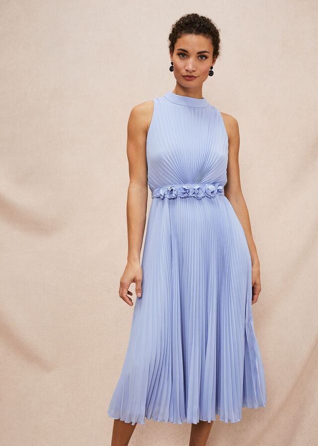 Blue Phase Eight Simara Pleated Dress | 7146SIRPA