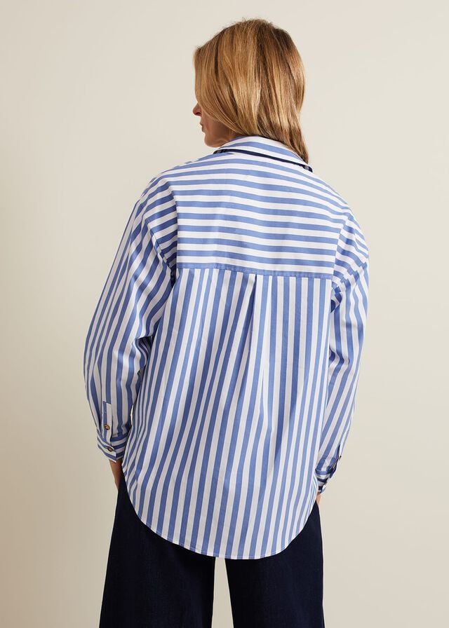 Blue Phase Eight Stripe Shirts | 5316MKRIJ