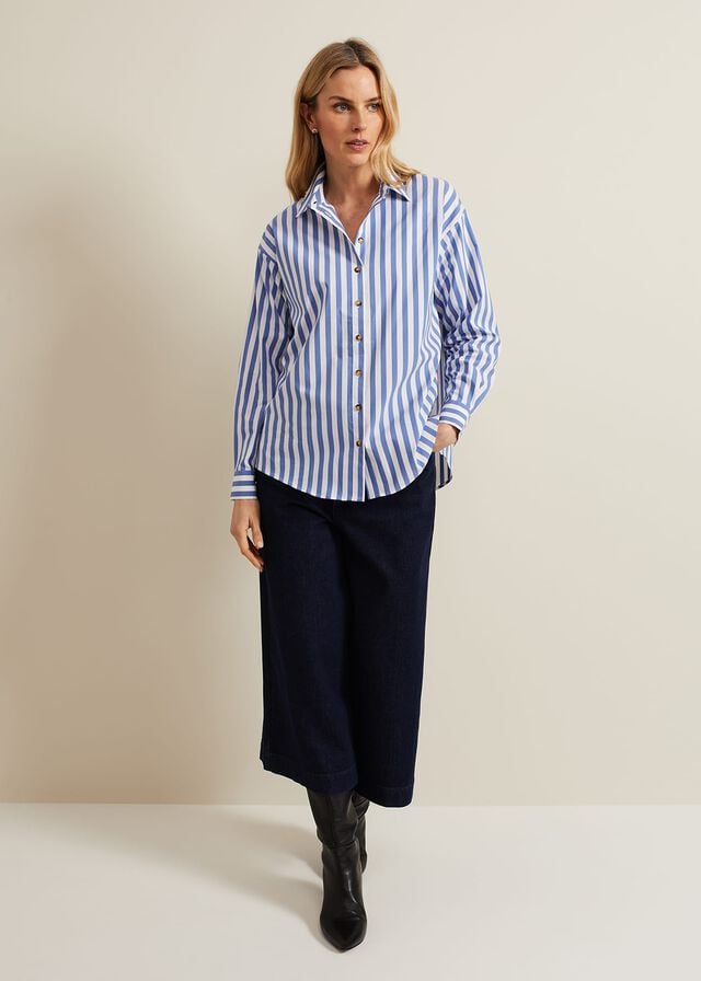 Blue Phase Eight Stripe Shirts | 5316MKRIJ