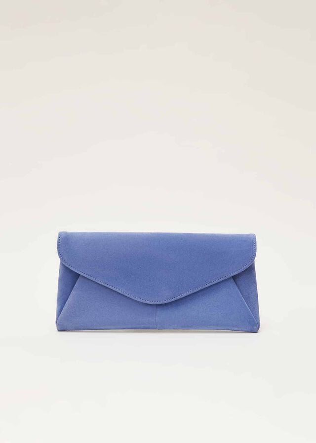 Blue Phase Eight Wendie Blue Suede Bags | 1238WGHVA