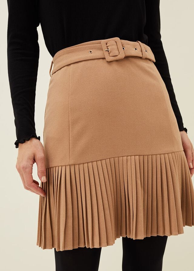 Brown Phase Eight Annabel Pleated Skirts | 6947NTDZP