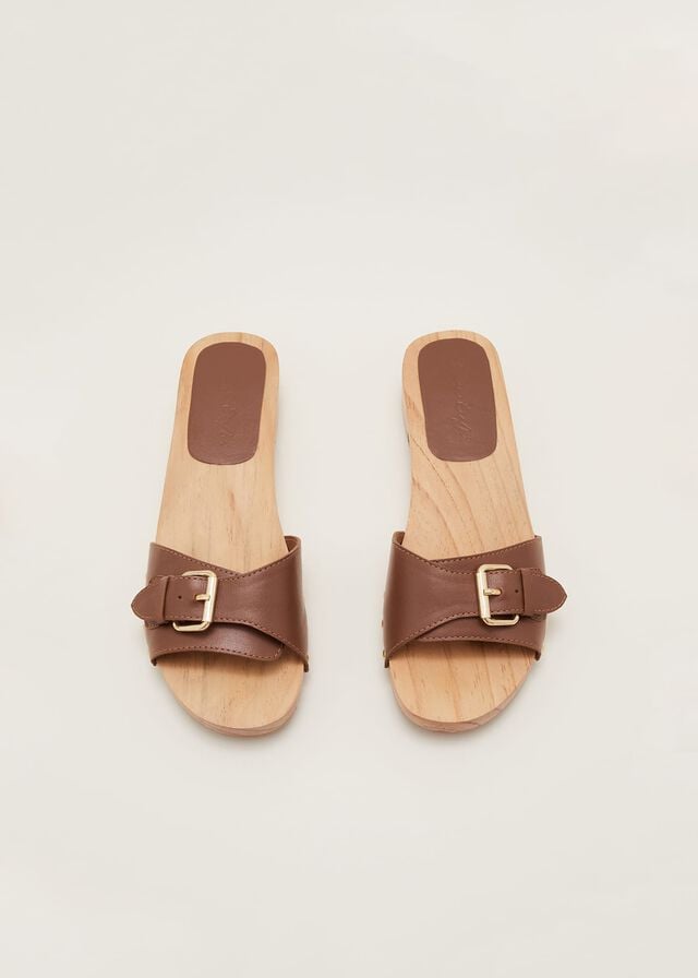 Brown Phase Eight Buckle Front Heels | 5237WCGVD