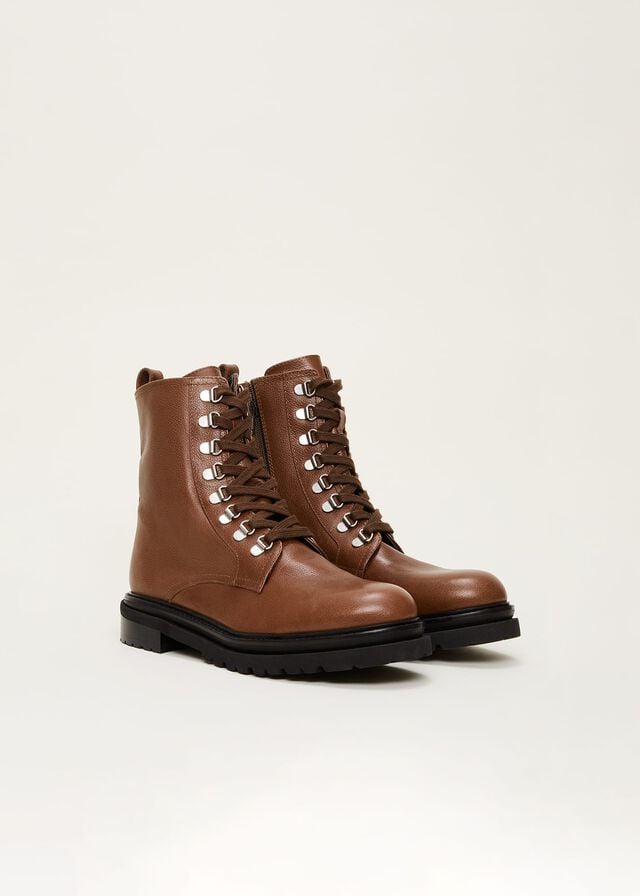 Brown Phase Eight Meladie Leather Lace Up Boots | 2671YQITN