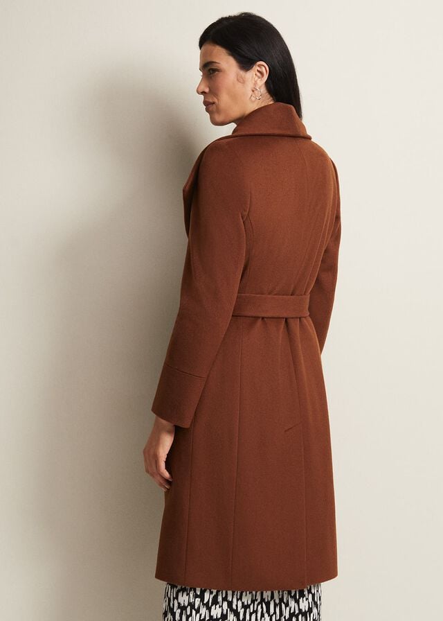 Brown Phase Eight Nicci Tan Wool Smart Coats | 6357CQUSX