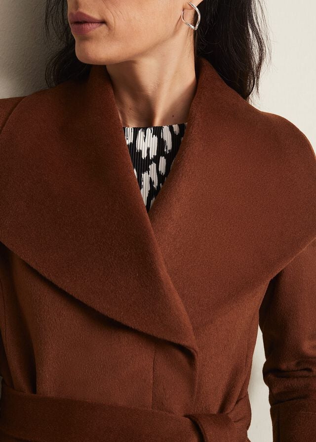 Brown Phase Eight Nicci Tan Wool Smart Coats | 6357CQUSX