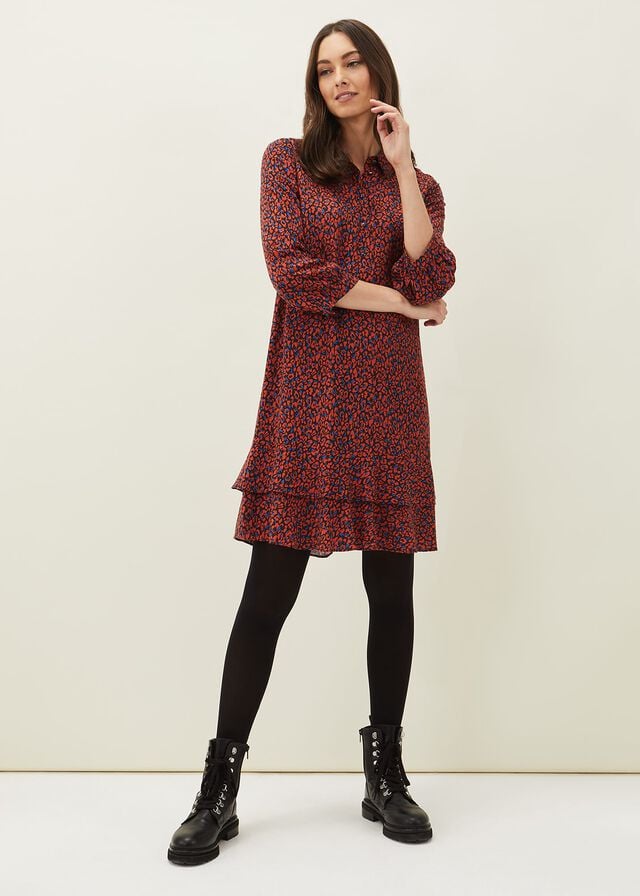 Brown Phase Eight Penele Animal Print Dress | 1473HYUZQ