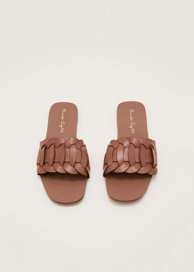 Brown Phase Eight Woven Flats | 9154TGYHP
