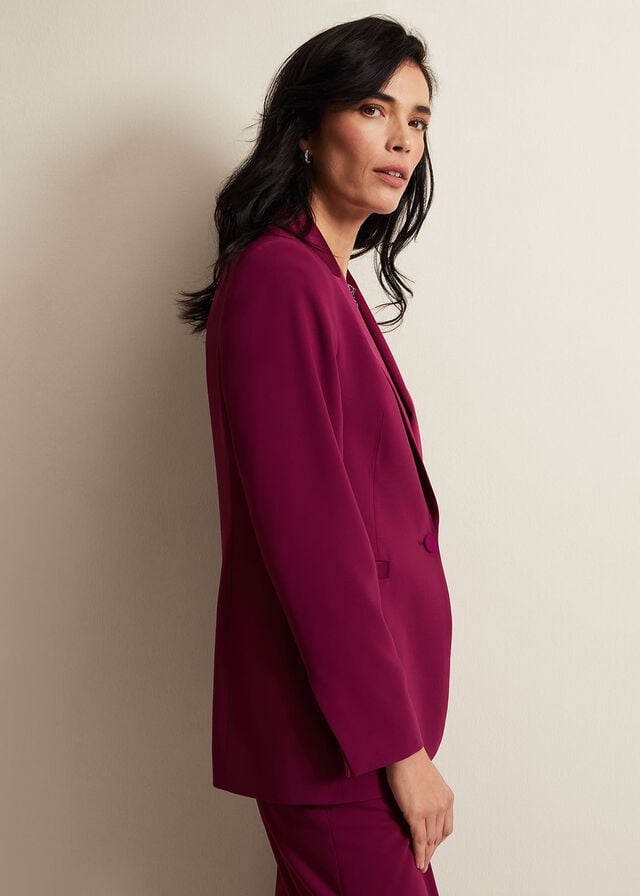 Burgundy Phase Eight Elandra Tux Coats | 6312DBHKU