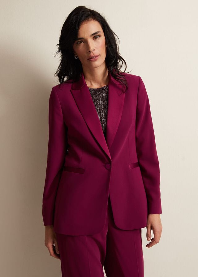 Burgundy Phase Eight Elandra Tux Coats | 6312DBHKU