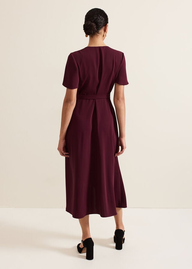 Burgundy Phase Eight Julissa Wrap Dress | 9783OCGSB