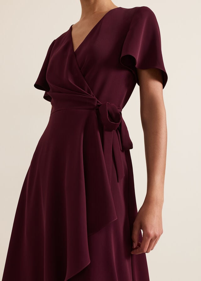 Burgundy Phase Eight Julissa Wrap Dress | 9783OCGSB