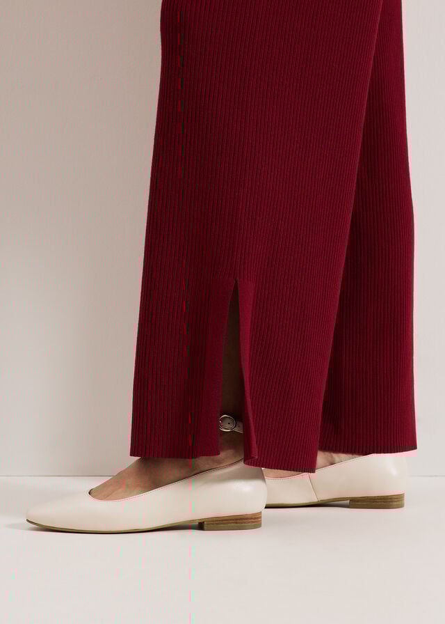 Burgundy Phase Eight Lori Ribbed Trousers | 0483NEBCG