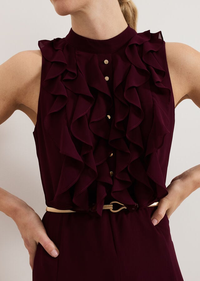 Burgundy Phase Eight Nalani Jumpsuit | 2316AHDTS