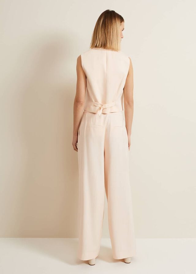 Coral Phase Eight Bianca Wide Leg Peach Trousers | 9075WVDJX