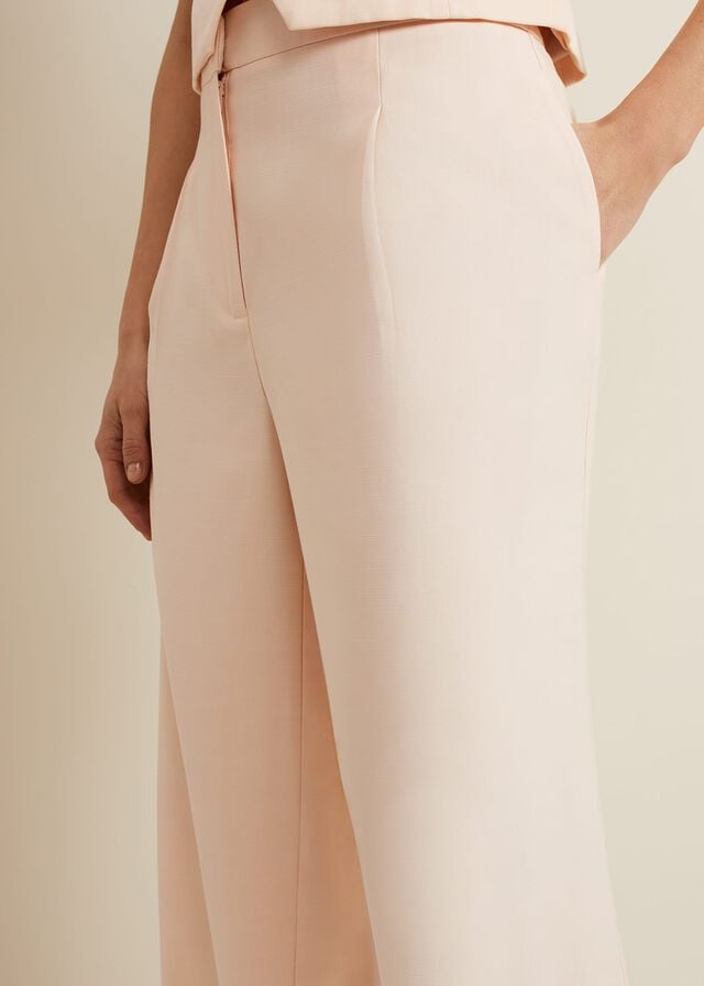 Coral Phase Eight Bianca Wide Leg Peach Trousers | 9075WVDJX