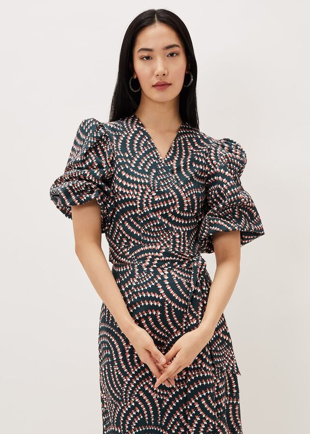 Coral Phase Eight Kiri Co-Ord Geo Metric Shirts | 0843KBLWI