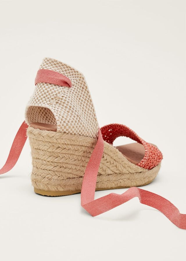 Coral Phase Eight Weave Espadrille Heels | 4068WFOBP