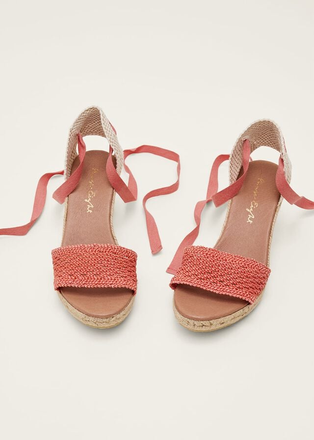 Coral Phase Eight Weave Espadrille Heels | 4068WFOBP