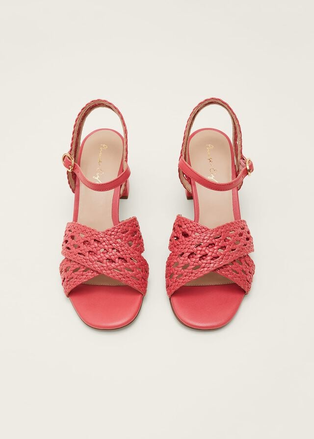 Coral Phase Eight Weaveed Heels | 8190EBZKN