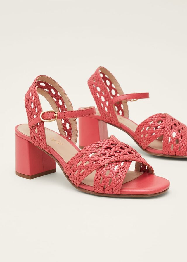 Coral Phase Eight Weaveed Heels | 8190EBZKN