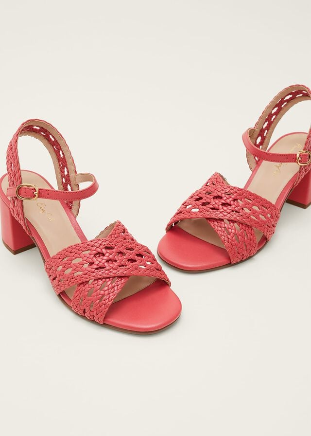 Coral Phase Eight Weaveed Heels | 8190EBZKN