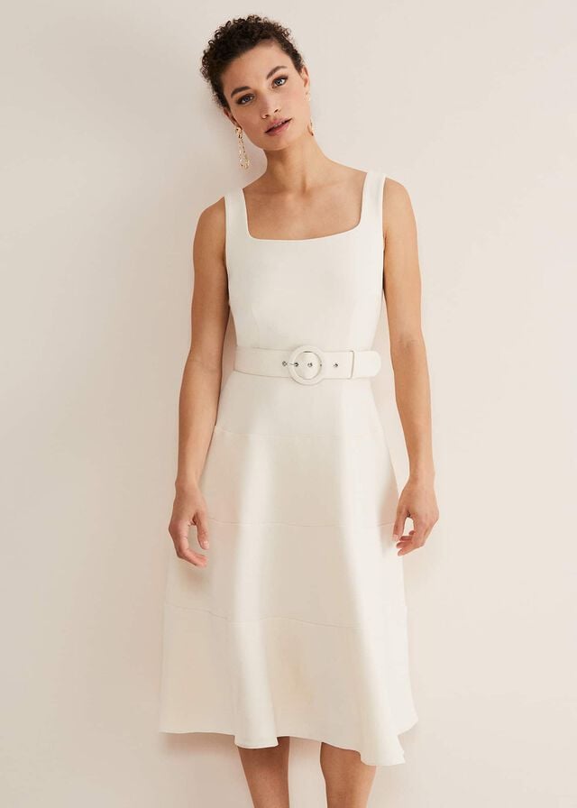 Cream Phase Eight Ethel Fit And Flare Dress | 2431GSMBD
