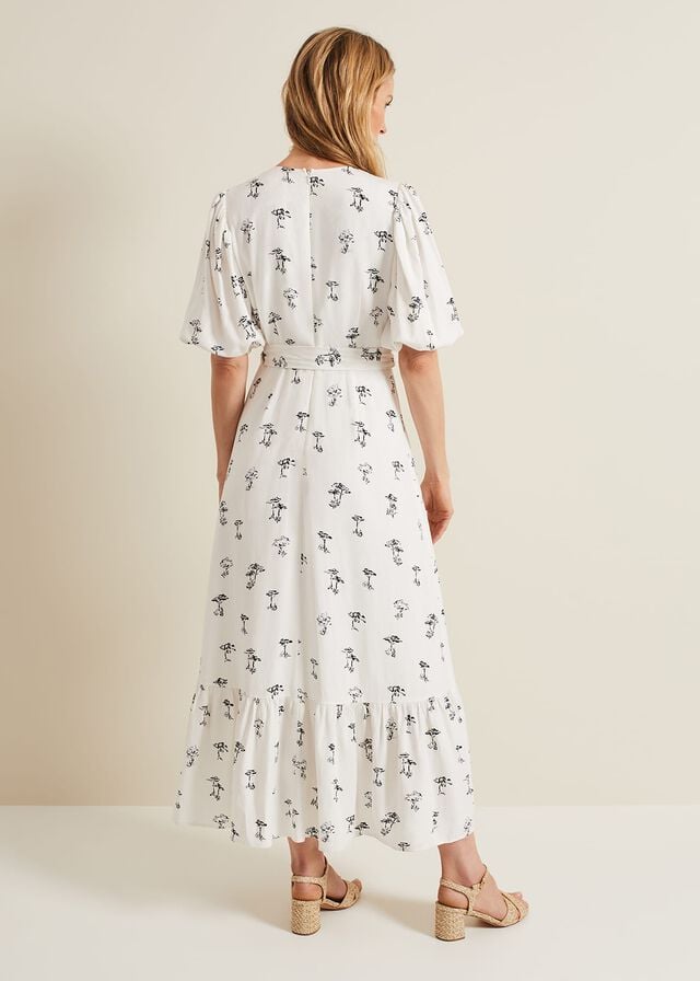 Cream Phase Eight Nelly Linen Wrap Dress | 9275IMSJK