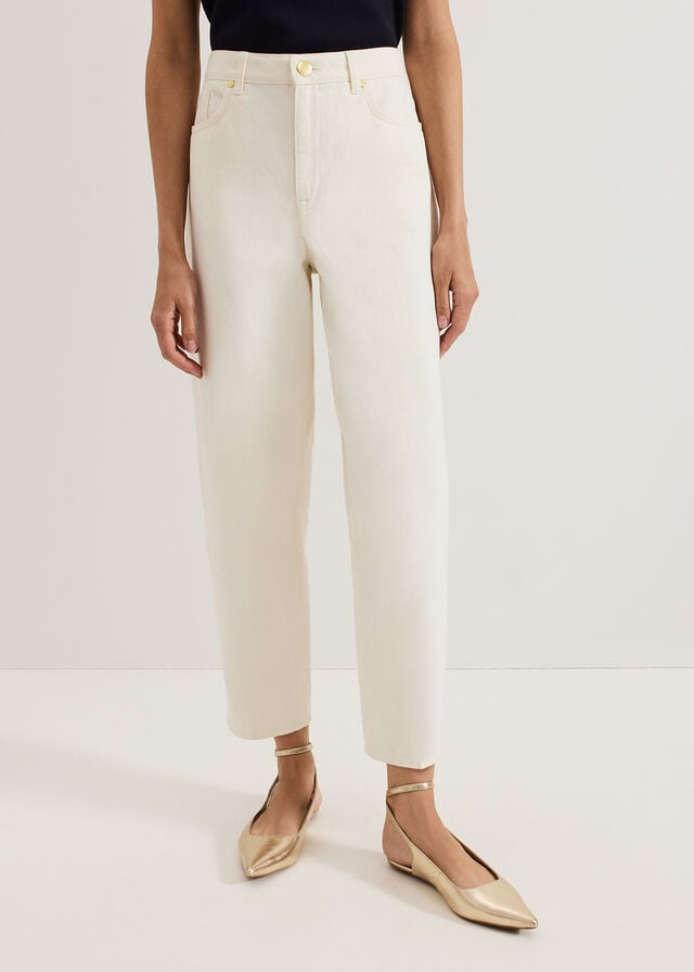 Cream Phase Eight Sophia Barrel Trousers | 4268ZLSCP