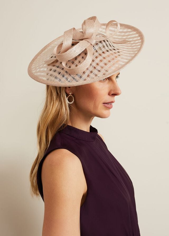 Cream Phase Eight Windowpane Bow Disc Fascinator Hats | 6831PDOZX