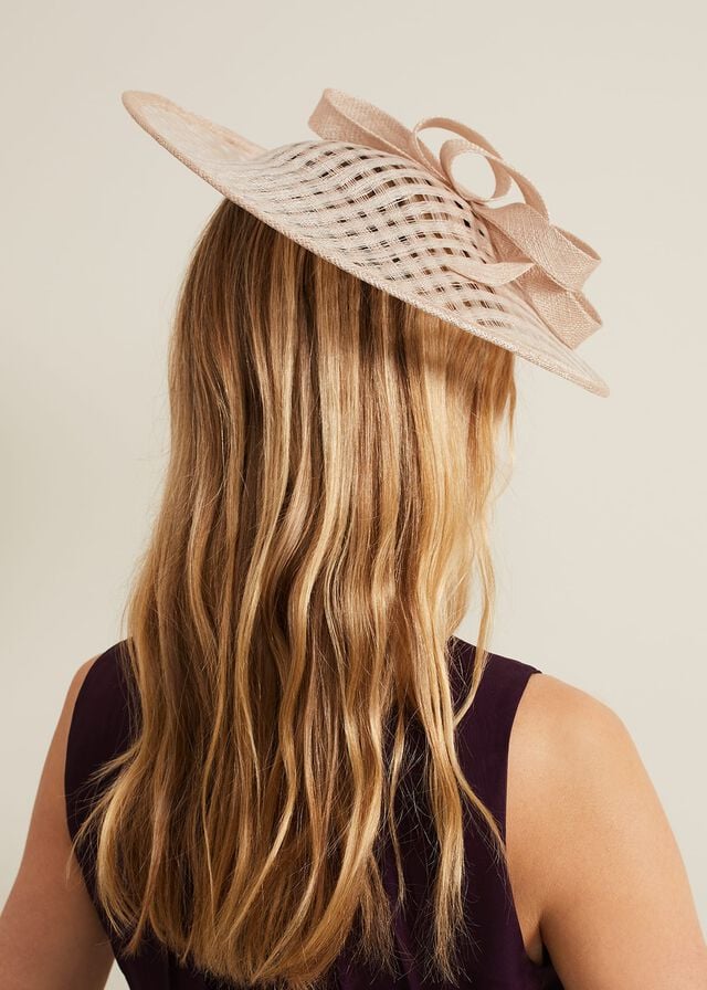 Cream Phase Eight Windowpane Bow Disc Fascinator Hats | 6831PDOZX