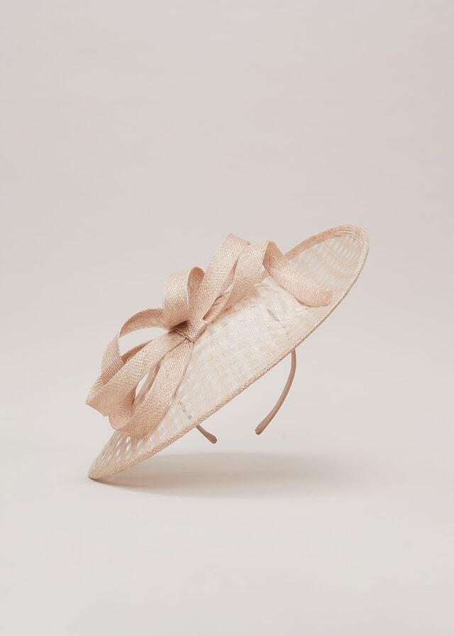 Cream Phase Eight Windowpane Bow Disc Fascinator Hats | 6831PDOZX