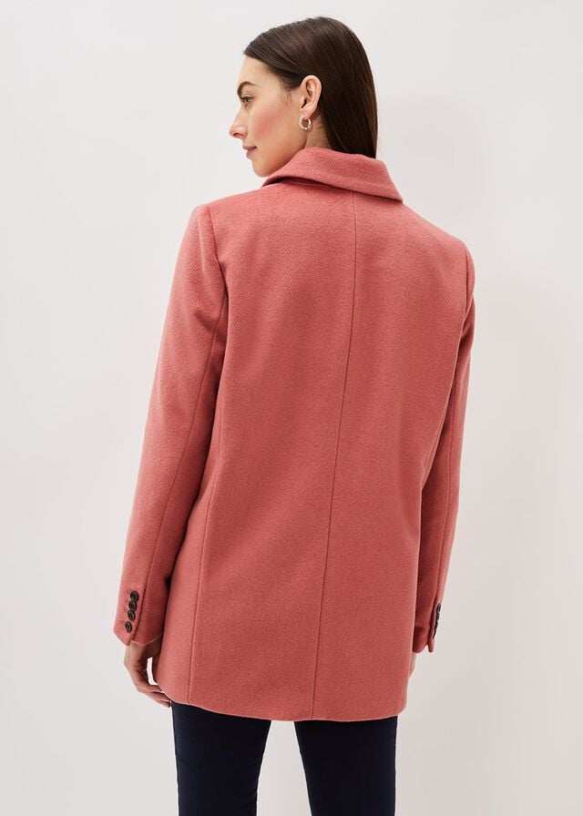 Dark Coral Phase Eight Amara Wool Coats | 4237TESLF