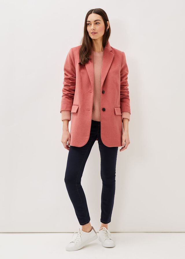 Dark Coral Phase Eight Amara Wool Coats | 4237TESLF