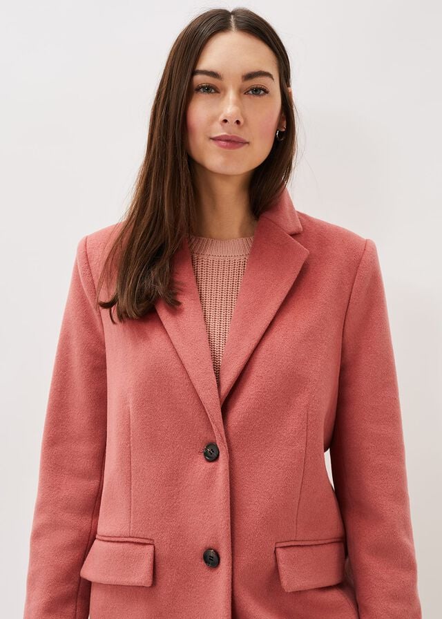 Dark Coral Phase Eight Amara Wool Coats | 4237TESLF