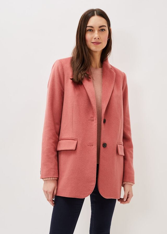 Dark Coral Phase Eight Amara Wool Coats | 4237TESLF