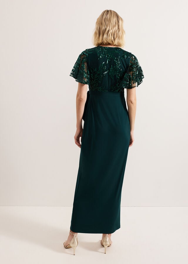 Dark Green Phase Eight Minty Wrap Dress | 0728LEXRG