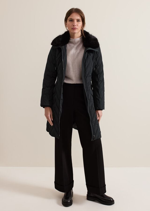 Dark Green Phase Eight Petite Hollie Puffer Coats | 1342XSOGC